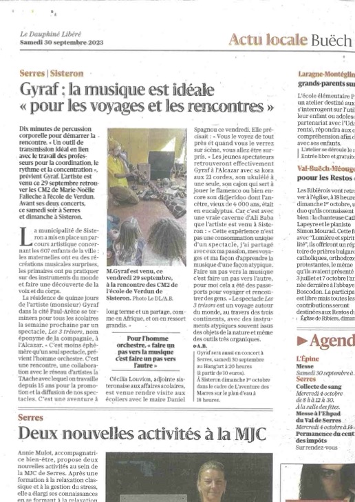 article de presse Dauphiné 04 : Gyraf à Sisteron